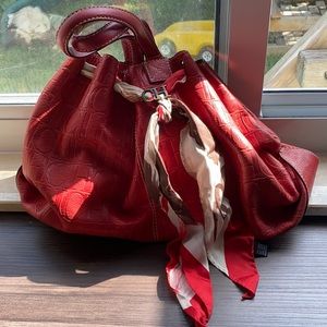 Authentic red Carolina Herrera shoulder bag